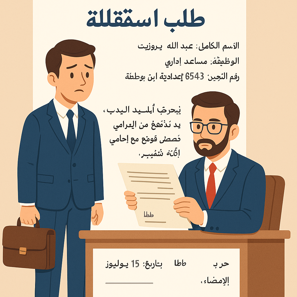 نموذج طلب استقالة word